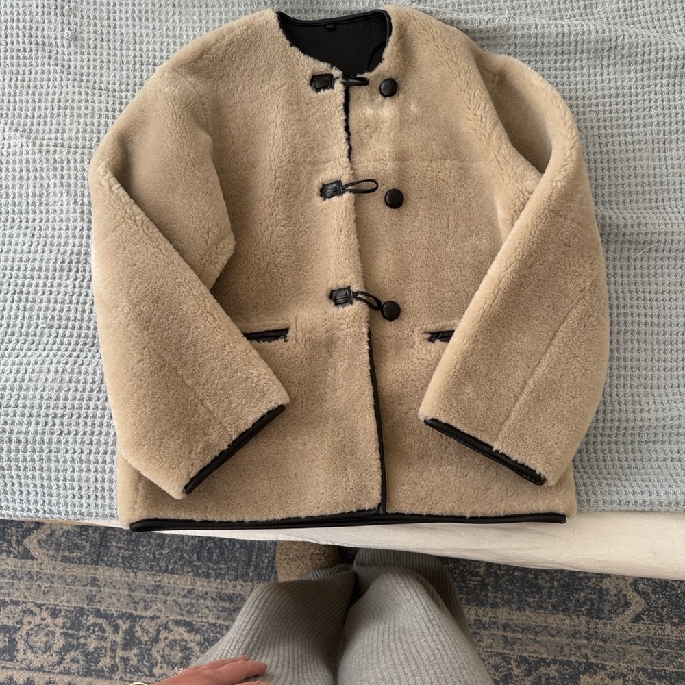Mango Tan Shearling Jacket - Picture 7 of 12